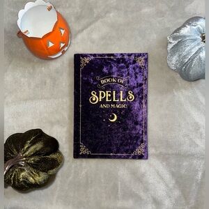 Note book, purple, 8’5 in X 6 in, paper stripe,